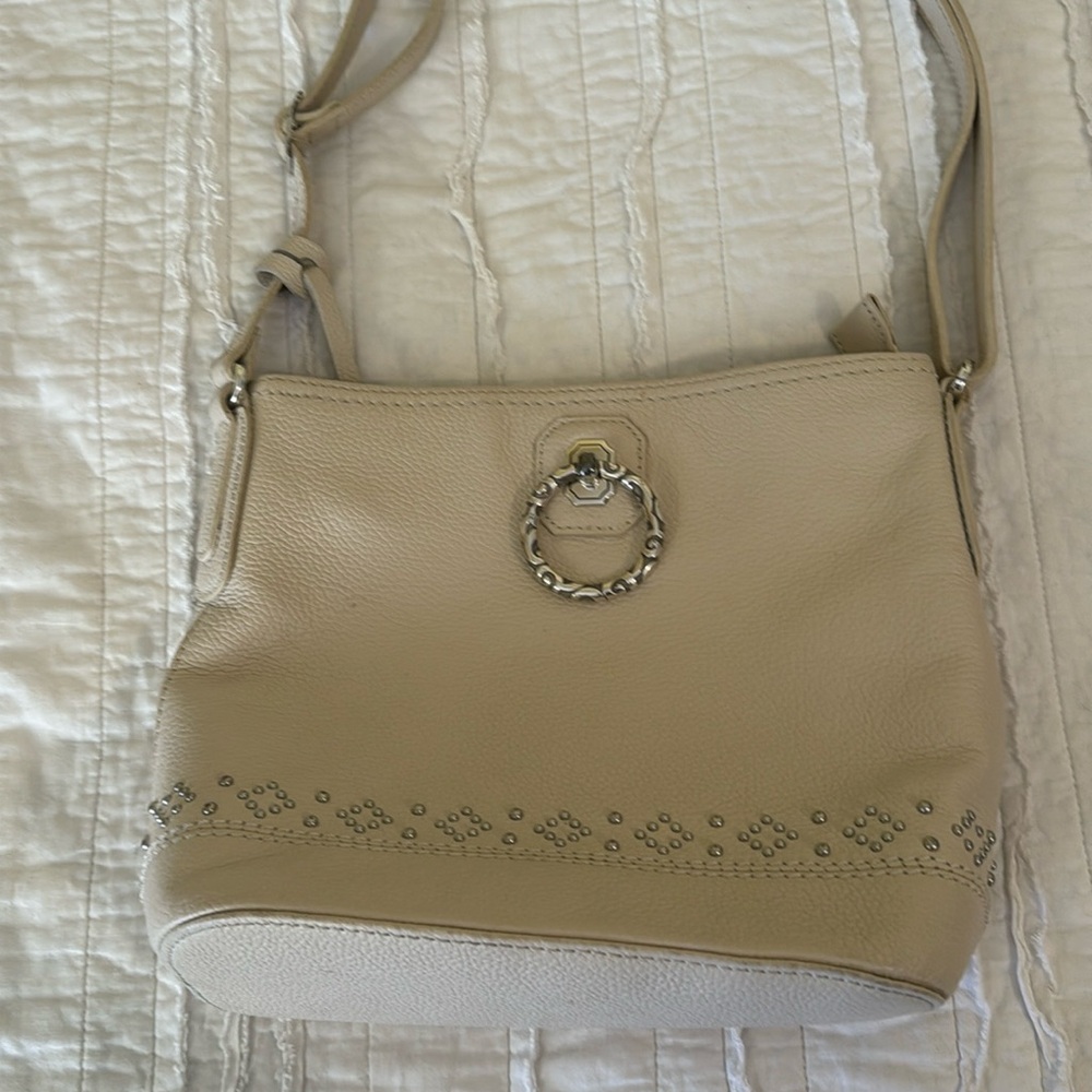 Brighton white leather handbag